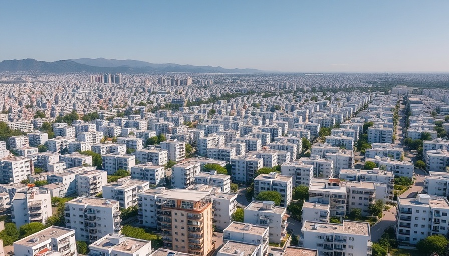 Aerial view of Los Angeles housing area illustrating housing permits crisis