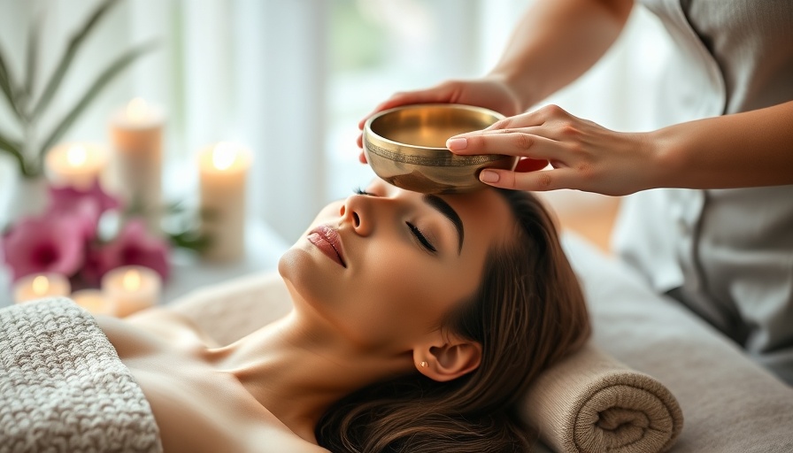 Serene woman in Reiki therapy with singing bowl, rediscovering true self.