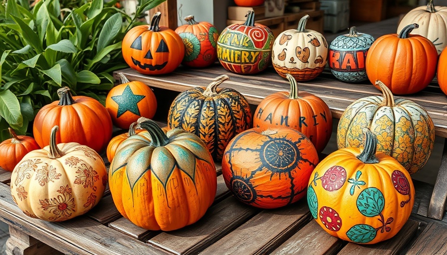 Colorful pumpkin decorating ideas for kids in various styles.