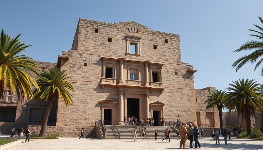 Historic building with visitors, ideal for halal wellness travel.