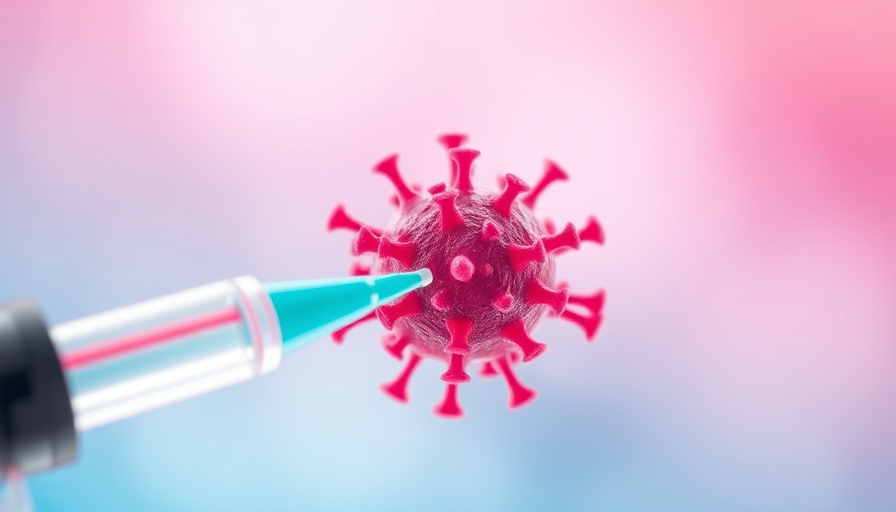 Close-up of syringe near pink virus particle, illustrating mRNA vaccines safety concerns.