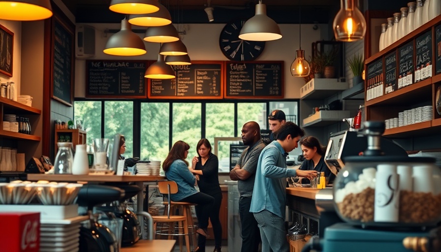 Busy cafe staff managing tips station, No Tax on Tips Act context.