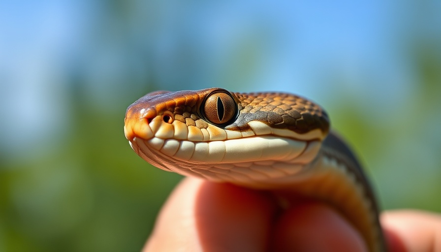 Garter snake in hand, symbolizing California state snake conservation.