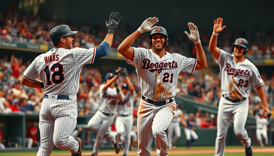 Cubs players celebrating during Game 5's crucial first inning.