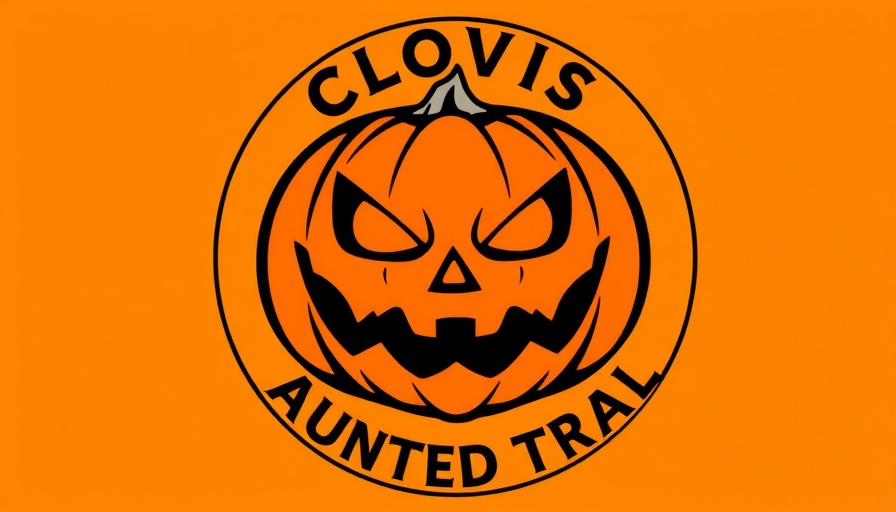 Clovis Haunted Trail 2025 logo featuring a menacing jack-o'-lantern.
