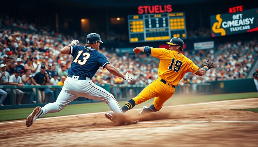 Brewers player tagging opponent, highlighting Brewers underdog role in NLCS.