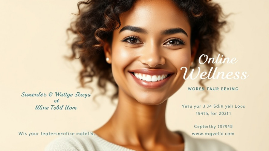 Health and wellness event invitation with professional woman smiling