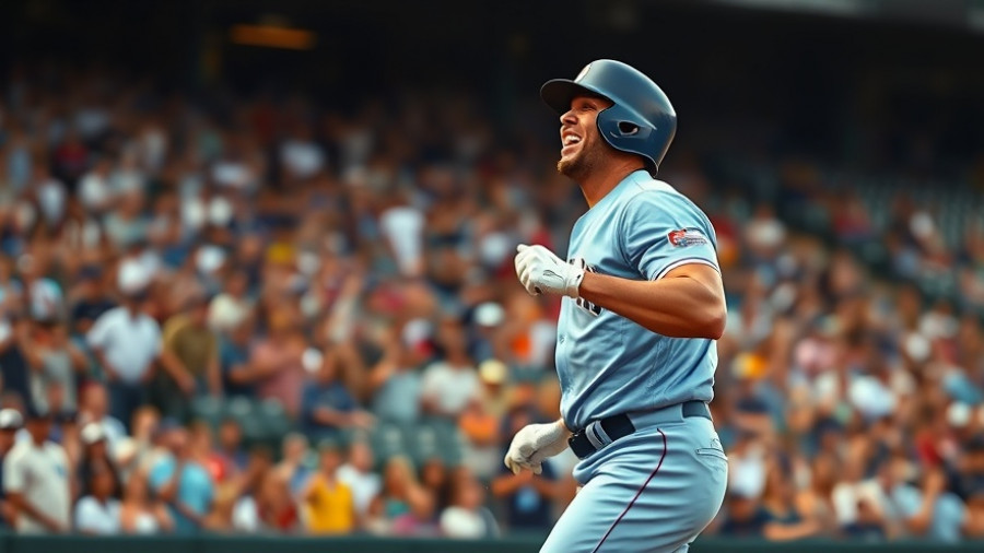 Blue Jays ALCS comeback player celebrating a play in a packed stadium.