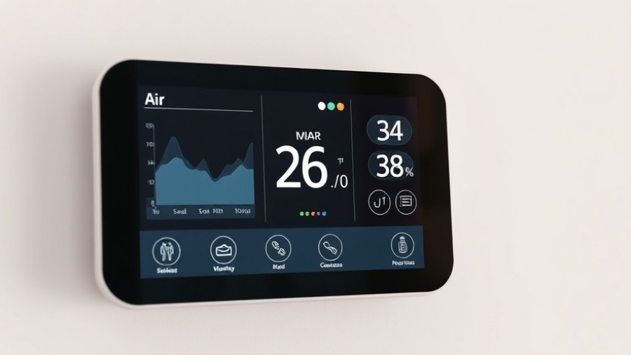Digital smart home air quality monitor with touch control.
