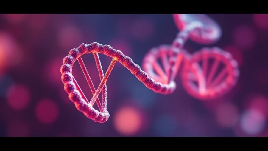 Glowing DNA strand with vibrant hues, representing biohacking.