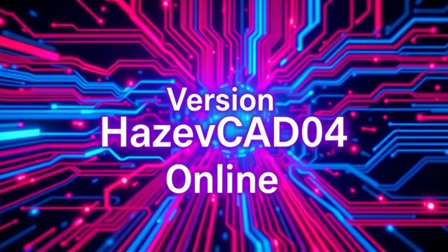 Digital design featuring HazeveCAD04 software with circuit lines.
