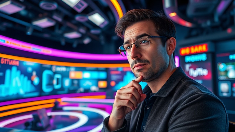 Smart home technology vulnerabilities discussed by a thoughtful man in a tech setup.