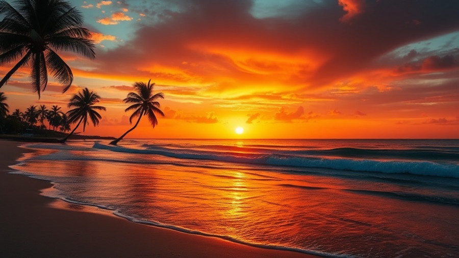 Reimagining Health Summit 2025: Vivid sunset over serene beach