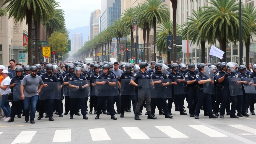 LAPD form skirmish line, disperse unruly crowd in downtown LA