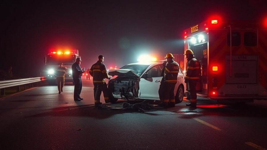 Nighttime wrong-way driving incident response in San Pedro.