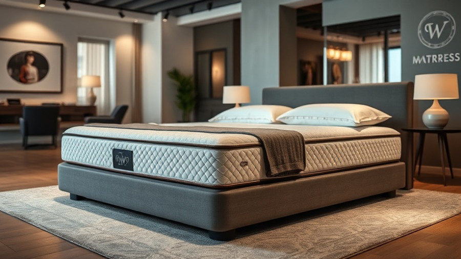 Brooklyn Bedding mattress review setup in a minimalist showroom.