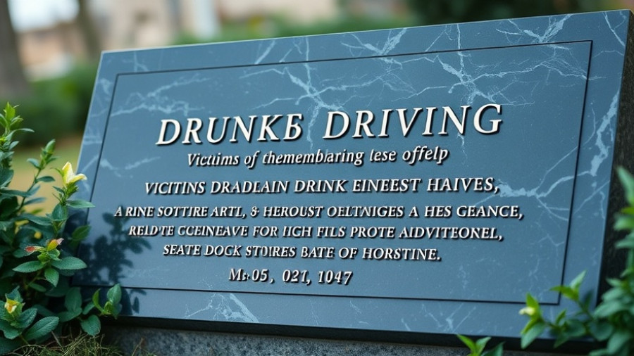California DUI enforcement system memorial for victims of drunk driving.