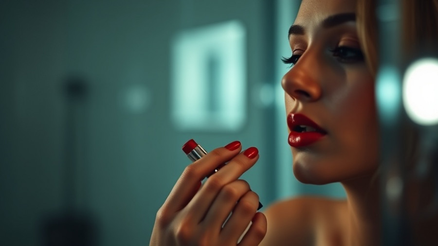 Woman applying makeup in dim light, Makeup for Eczema-Prone Skin.