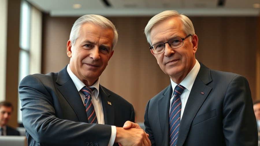 Senior politicians shaking hands in formal meeting, Hungary exemption discussion.