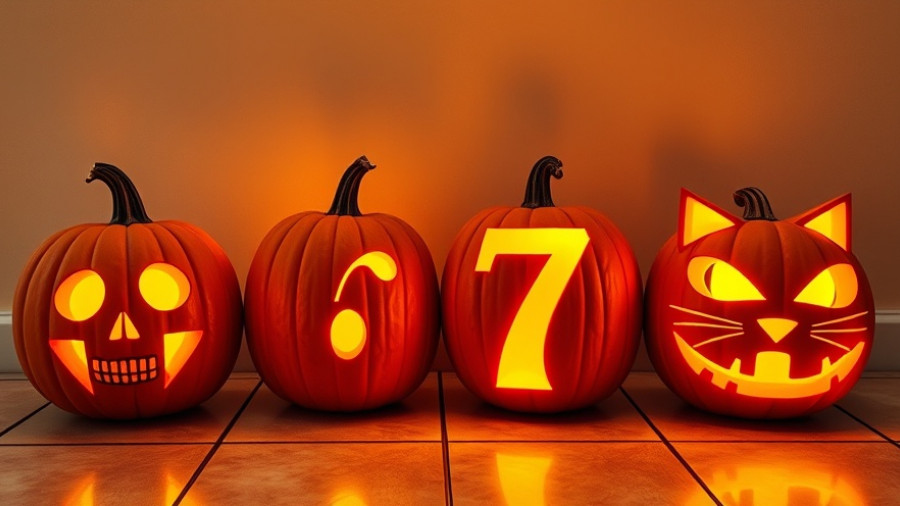 Halloween-themed fitness: glowing carved pumpkins display numbers.