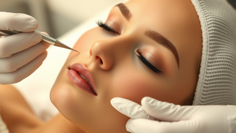 Serene young woman undergoing preventative cosmetic procedure in spa setting.