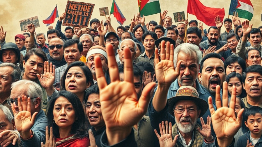 Artistic collage on California immigration raids, featuring diverse expressions of resistance.