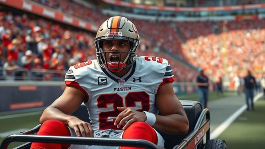 Joe Alt injury update: Player on cart with injury, sports environment.