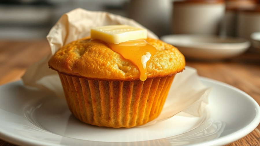 Golden brown muffin with melting butter, Recipes to Make with Applesauce.