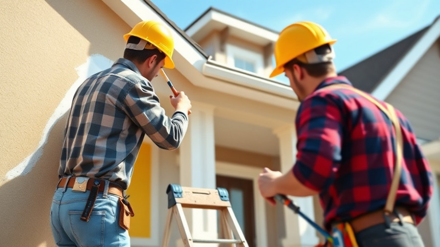 Professional painting on house exterior, protecting against moisture and UV damage.