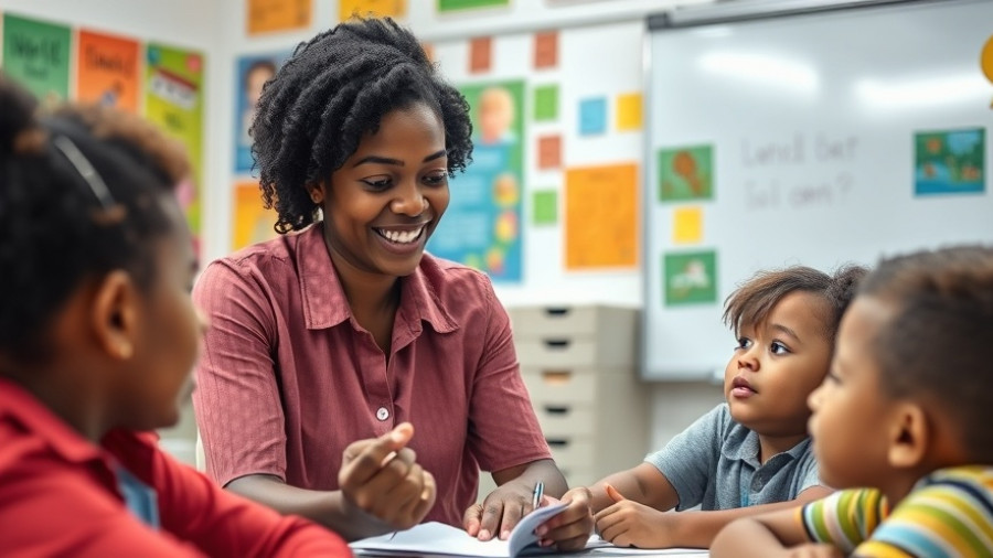 Engaging classroom scene with a teacher and children discussing Head Start Program Closures.
