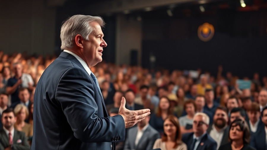 Speaker addresses crowd at public event about Election Rigging Response Act.