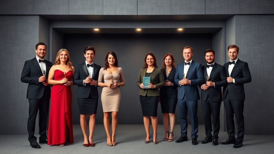 Winners at San Diego International Film Festival Awards posing with trophies.