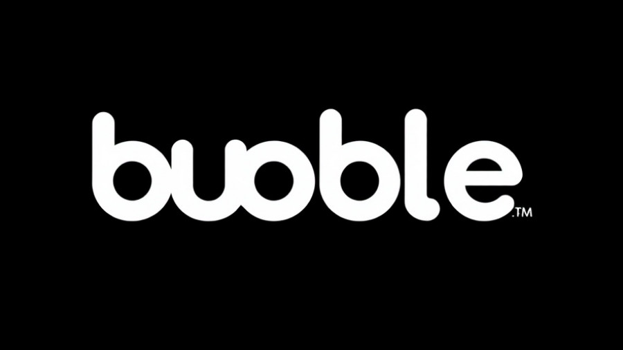 Bubbleinfo.com white text logo on black background.