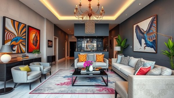 DIY home decor ideas showcasing colorful and elegant interior designs.