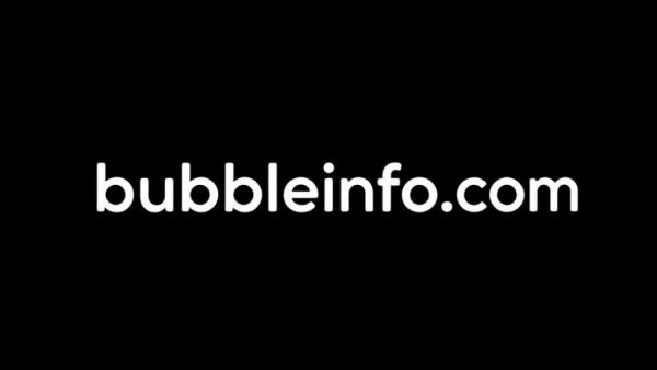 Bubbleinfo.com logo in white on black background.