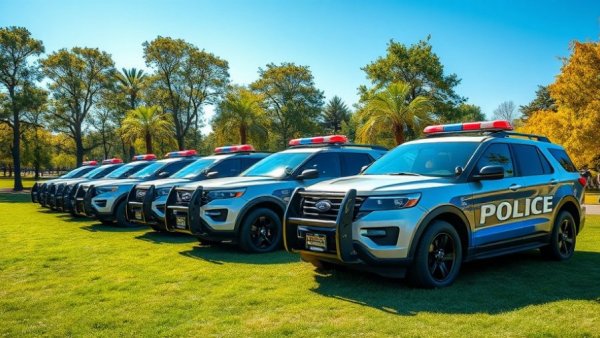 Police SUVs in park, related to San Jose traffic news.