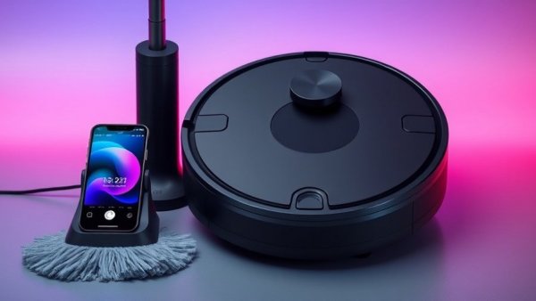 Robot vacuum and mop deals, sleek design with smartphone control.
