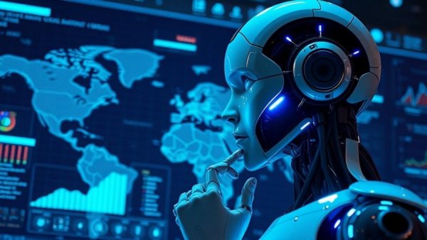 Smarter Way to Search futuristic AI interface with robot