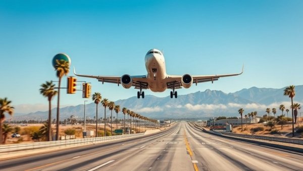 Airplane landing causing flight disruptions in Southern California.