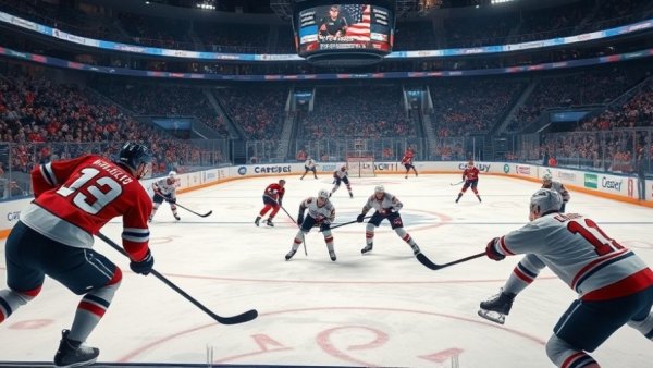 San Jose news: Intense ice hockey game action shot.