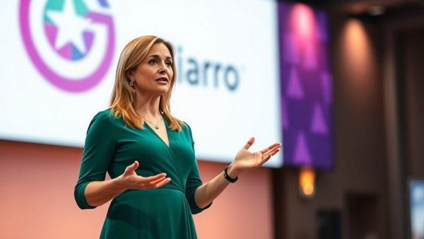 Nicole Malachowski Trailblazer delivering a presentation on stage.