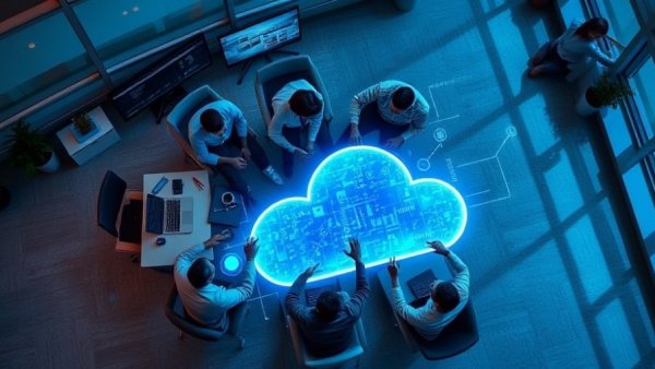 Thailand digital transformation: Professionals around digital cloud network.