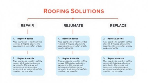 Home Roofing Solutions decision tree guide with repair, rejuvenate, and replace options.