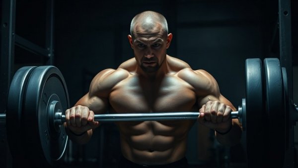Muscular man performing a deadlift, showcasing perfect form.
