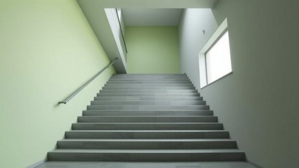 Modern minimalist staircase in single-stair buildings in California.