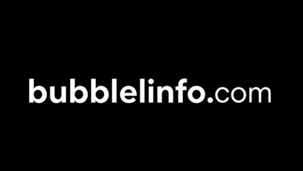 Modern 'bubbleinfo.com' logo on black background, disclosing referral fees.