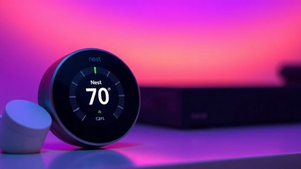 Nest Learning Thermostat savings with sleek black design and display.