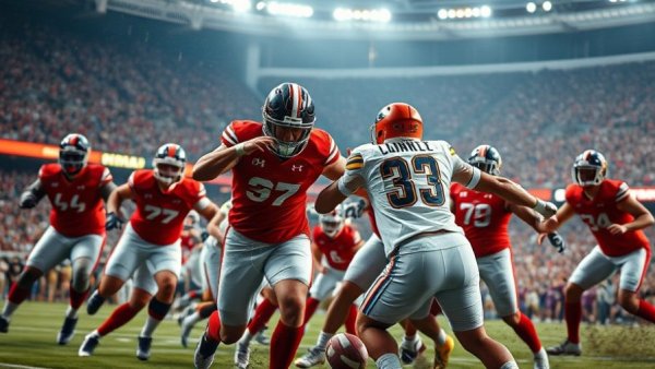 Energetic football match action at a San Diego stadium, vibrant scene.