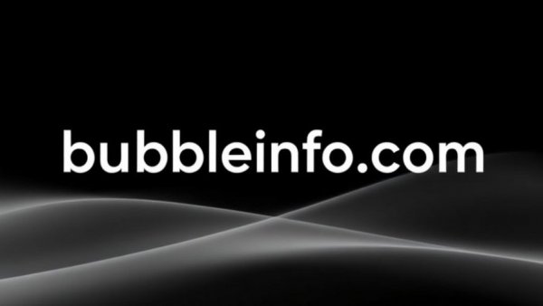 Minimalistic black and white bubbleinfo.com banner