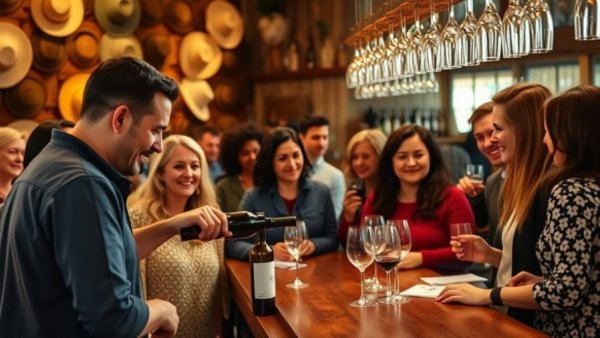 Gianni Buonomo Vintners Midway wine tasting event with guests.